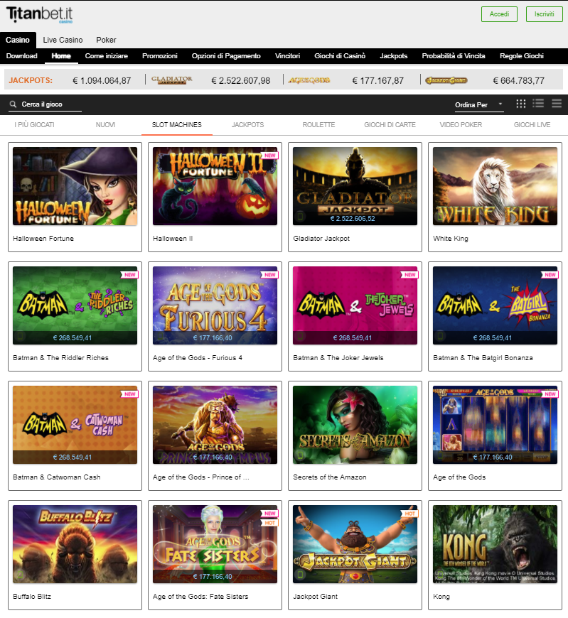 Titanbet Casino Giochi Slot
