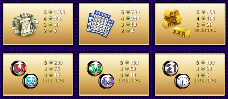 Bingo Gratis Gioco   Tabella di Pragamento